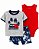 Conjunto Menino Carters 3 Peças Camiseta Cinza Kombi - Imagem 1