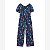 Macacão Infantil Menina Carters Azul Marinho Com Flores Manga Curta - Imagem 1