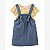 Vestido Infantil Menina Carters Jeans Com Body Rosa e Amarelo - Imagem 1