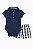 Conjunto Infantil Menino Carters Body Azul Marinho Bermuda Xadrez - Imagem 1