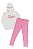 Conjunto Menina Puma 2 Peças Moletinho Cinza Legging Rosa - Imagem 1