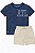 Conjunto Infantil Menino Carters 2 Peças Camiseta Azul Marinho ATL - Imagem 1