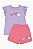 Conjunto Menina 2 Peças Pekkle Camiseta Borboleta Com Shorts Rosa - Imagem 1