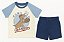 Conjunto Infantil Menino Carters 2 Peças Camiseta Dino Bermuda Azul - Imagem 1