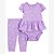Conjunto Infantil Menina Carters 2 Peças Body Canelado Lilás Margarida - Imagem 1