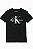 Camiseta Infantil Menino Calvin Klein Manga Curta Preta Logo Prata - Imagem 1