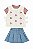 Conjunto Menina Cynthia Rowley Colete Tricot Saia Jeans - Imagem 1