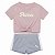 Conjunto Infantil Menina Puma 2 Peças Camiseta Rosa Estilosa Shorts Lilás - Imagem 1