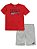 Conjunto Infantil Menino Puma Camiseta Vermelha Bermuda Cinza - Imagem 1