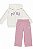 Conjunto Infantil Menina Puma 2 Peças Jaqueta Bege Calça Rosa - Imagem 1