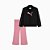 Conjunto Infantil Menina Puma 2 Peças Jaqueta Preta Legging Rosa Dry Fit - Imagem 1