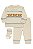 Conjunto Infantil Menino Little Lad 2 Peças Tricot Bege Urso - Imagem 1