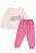 Pijama Infantil Menina Dadomile Donuts Rosa Com Calça - Imagem 1