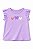 Camiseta Infantil Menina Pekkle Lilás Borboleta Coração - Imagem 1