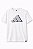 Camiseta Infantil Menino Adidas Dry Fit Branca Logo Bege e Azul - Imagem 1