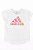 CAMISETA INFANTIL MENINA ADIDAS BRANCA LOGO ROSA - Imagem 1