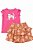 CONJUNTO INFANTIL MENINA WONDER NATION CAMISETA PINK SAIA CARAMELO - Imagem 1