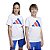 CAMISETA INFANTIL ADIDAS BRANCA LOGO COLORIDA BÁSICA - IMPORTADA - Imagem 1
