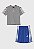 CONJ INFANTIL MENINO ADIDAS 2 PEÇAS CAMISETA CINZA BERMUDA AZUL - Imagem 1