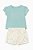 CONJUNTO INFANTIL MENINA PUMA 2 PEÇAS CAMISETA VERDE SHORTS BORBOLETA - Imagem 1
