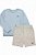 CONJUNTO INFANTIL MENINO REEBOK MOLETOM AZUL E BERMUDA CINZA - Imagem 1