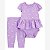 CONJUNTO INFANTIL MENINA CARTERS 2 PEÇAS BODY CANELADO LILÁS MARGARIDA - Imagem 1