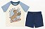 CONJUNTO INFANTIL MENINO CARTERS 2 PEÇAS CAMISETA DINO BERMUDA AZUL - Imagem 1