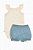 CONJUNTO MENINA 2 PEÇAS CARTERS BODY ROSÊ SHORTS JEANS FAKE - Imagem 1