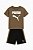 CONJUNTO INFANTIL MENINO PUMA CAMISETA MARROM BERMUDA PRETA - Imagem 1