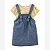 VESTIDO INFANTIL MENINA CARTERS JEANS COM BODY ROSA E AMARELO - Imagem 1
