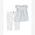 CONJUNTO INFANTIL MENINA CARTERS 2 PEÇAS BATA LISTRADA CALÇA JEANS BRANCA - Imagem 1