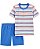 CONJUNTO INFANTIL MENINO CARTERS 2 PEÇAS CAMISETA LISTRAS PEIXE - Imagem 1