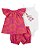CONJUNTO INFANTIL MENINA CARTERS 3 PEÇAS BATA FLORAL PINK COM BODY - Imagem 1