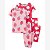 PIJAMA INFANTIL MENINA 4 PEÇAS ROSA FRAMBOESA E VERMELHO - Imagem 1