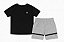 CONJUNTO INFANTIL MENINO 2 PÇS RBX CAMISETA PRETA BERMUDA CINZA - Imagem 1