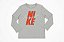 CAMISETA MENINO NIKE MANGA LONGA CINZA LOGO LARANJA - Imagem 2
