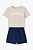 CONJUNTO MENINO CARTERS CAMISETA BEGE CALIFÓRNIA BERMUDA AZUL MARINHO - Imagem 1