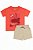 CONJUNTO MENINO CARTERS CAMISETA LARANJA SUBMARINO BERMUDA BEGE - Imagem 1