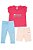 CONJUNTO MENINA CHAMPION 3 PÇS CAMISETA PINK LEGGING ROSA E AZUL - Imagem 1
