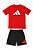 CONJUNTO INFANTIL MENINO ADIDAS 2 PEÇAS CAMISETA VERMELHA BERMUDA PRETA - Imagem 1
