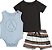CONJUNTO INFANTIL MENINO VOLCOM 3 PEÇAS CAMISETA E BODY BERMUDA LISTRAS - Imagem 1