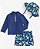CONJUNTO INFANTIL MENINO PRAIA FIRST IMPRESSIONS 3 PEÇAS CAMISETA AZUL MARINHO - Imagem 1