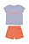 CONJUNTO INFANTIL MENINA CHAMPION 2 PEÇAS CAMISETA LILÁS E SHORTS - Imagem 1