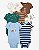 KIT 7 BODY'S INFANTIL MENINO CARTER?S MANGA CURTA ELEFANTE AZUL E MARROM - Imagem 1