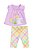 CONJUNTO MENINA BONNIE JEAN 2 PEÇAS BATA LILÁS COELHO E LEGGING XADREZ - Imagem 1