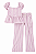 CONJUNTO MENINA 2 PEÇAS OSHKOSH BATA E CALÇA LILÁS LISTRAS - Imagem 1