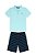 CONJUNTO 2 PEÇAS MENINO NÁUTICA CAMISETA POLO AZUL COM BERMUDA - Imagem 1