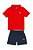 CONJUNTO INFANTIL MENINO PUMA POLO VERMELHA + BERMUDA AZUL DRY FIT - Imagem 1