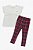 CONJUNTO INFANTIL MENINA TOMMY HILFIGER BATA CINZA + CALÇA XADREZ - Imagem 1