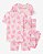 PIJAMA INFANTIL MENINA CARTER?S 4 PEÇAS ROSA CORAÇÕES E ARCO-ÍRIS - Imagem 2